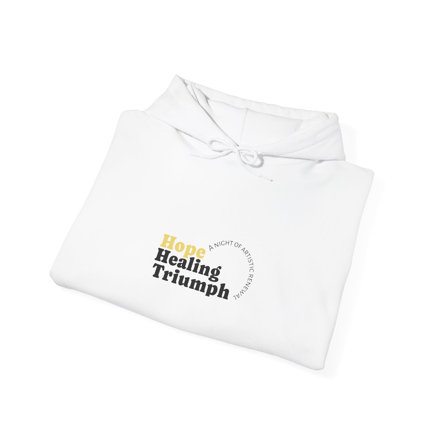 Inspirational White Pullover with 'Hope Healing Triumph'