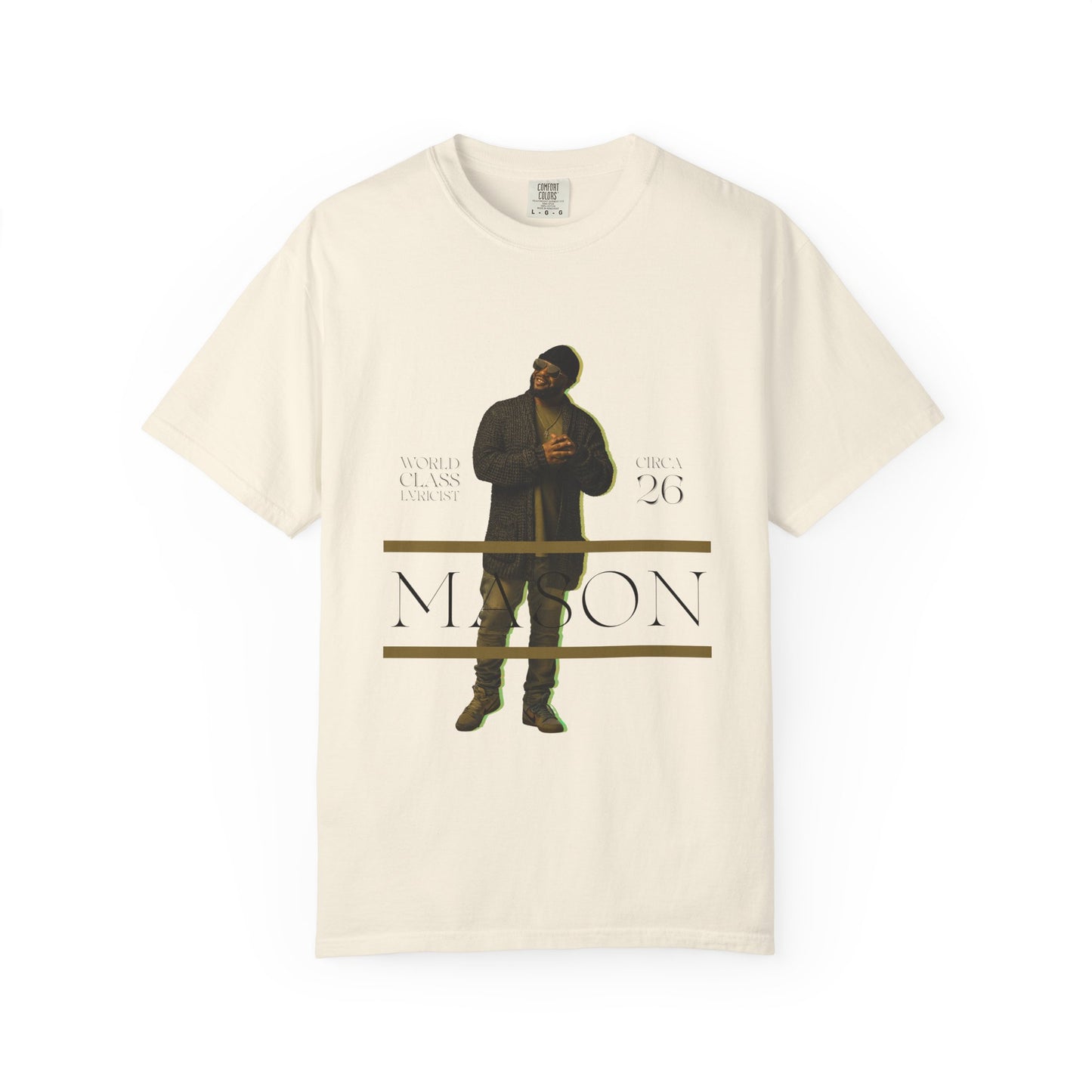 Mason Portrait T‑Shirt — Vintage Garment‑Dyed Graphic Tee