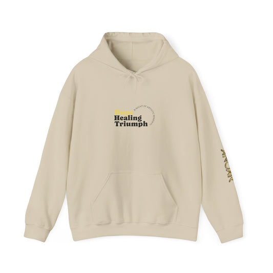 Inspirational White Pullover with 'Hope Healing Triumph'