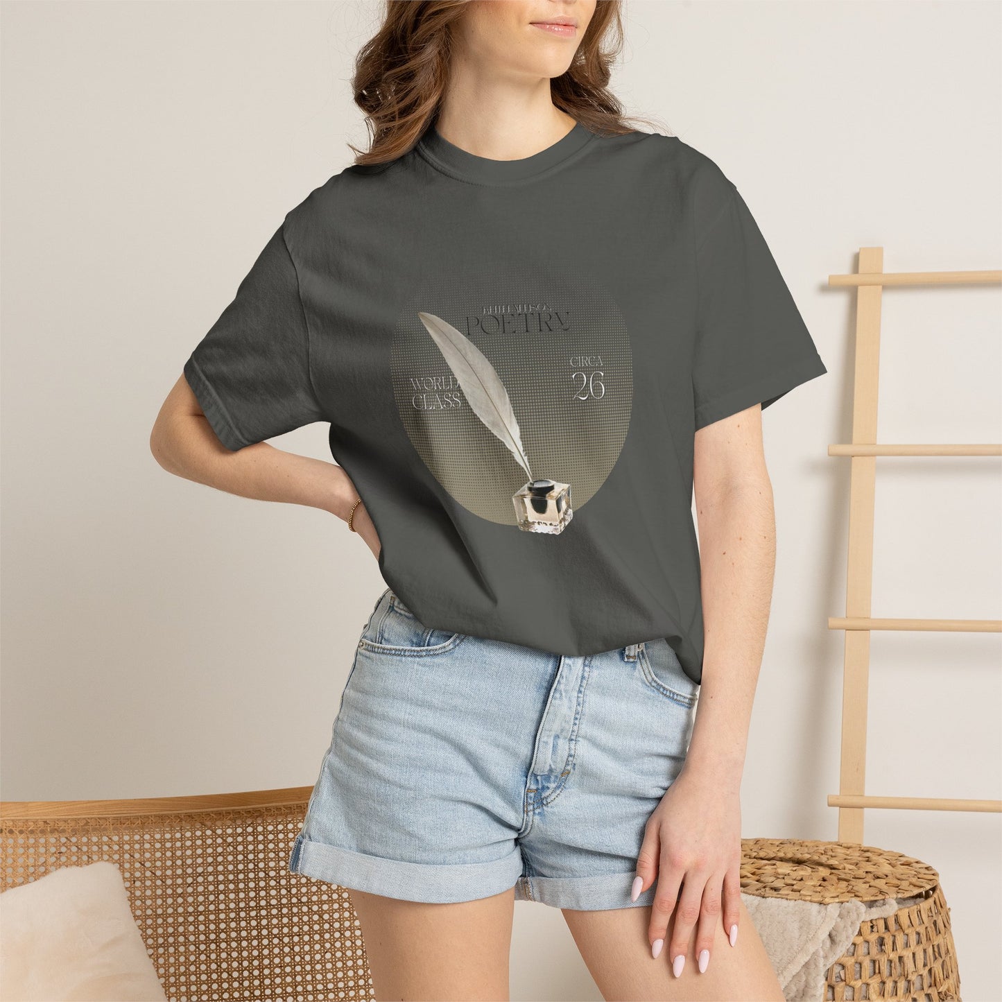 Pensive Poet T-Shirt — Vintage Circle Portrait Tee