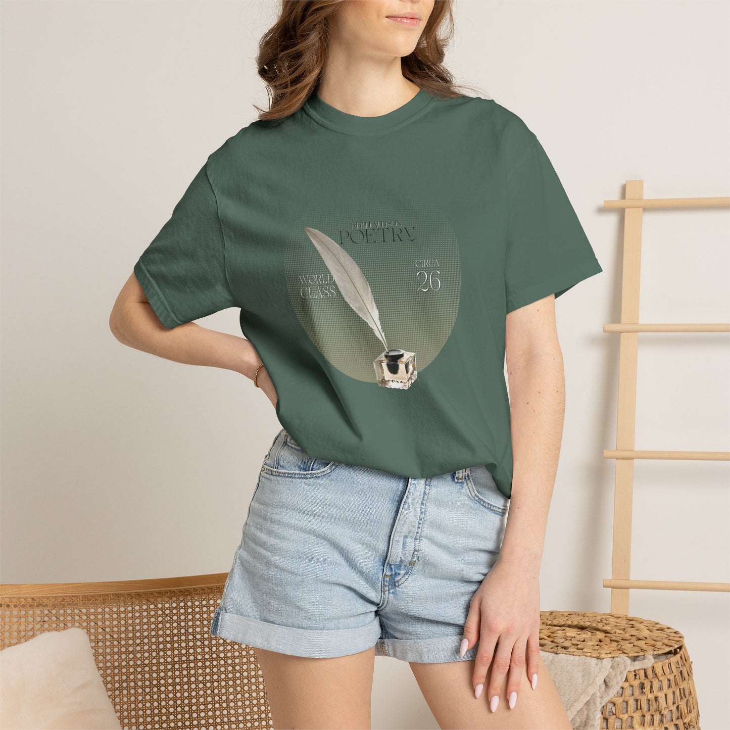 Pensive Poet T-Shirt — Vintage Circle Portrait Tee
