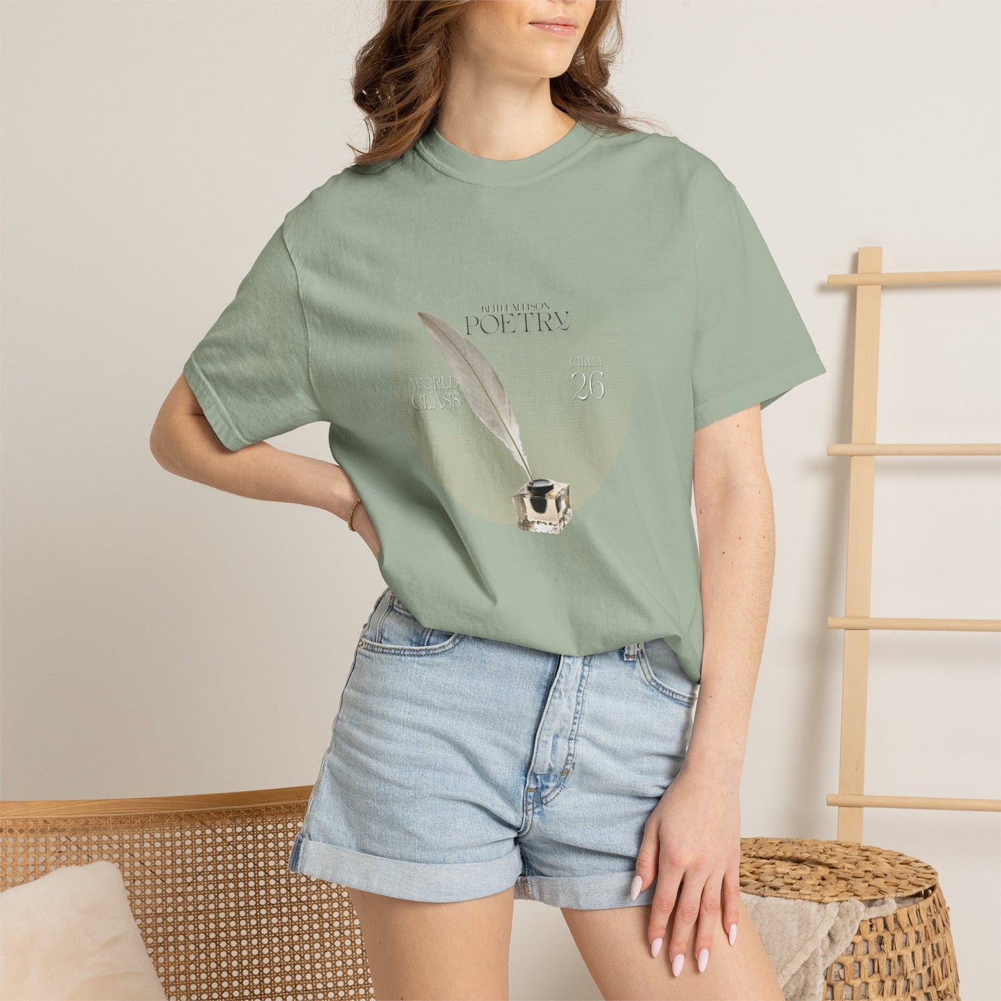 Pensive Poet T-Shirt — Vintage Circle Portrait Tee